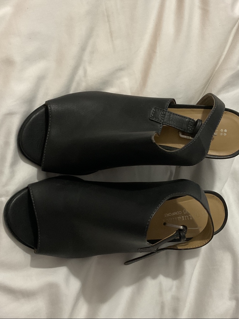 Naturalizer Women’s Black Open-Toe Slingback Comfort Sandals